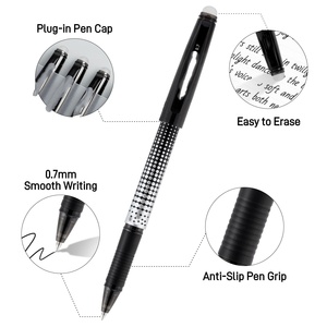 Stationary Best Selling Black/Red/Blue/Green Color Heat Erasable Plastic Gel <b>Pens</b> Set <b>Refill</b> with Eraser Office & School Use - Product Image 3