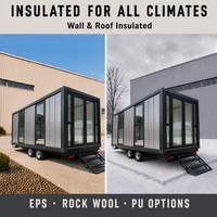 Maison mobile de style cabane de luxe, petite remorque conteneurisée avec roues, prête à l'emploi immédiat