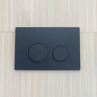 Panel Tombol Hitam Matte untuk Kloset Tersembunyi, Tombol Bulat ABS untuk Tangki Air, Panel Flush dengan Desain Modern Dual-Flush