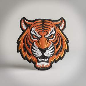 メーカー卸売 カスタム 大型 ベルクロ 刺繍 タイガーハットパッチ ジャケット シェニール ジーンズ キャップパッチ アイロン接着 - Product Image 2