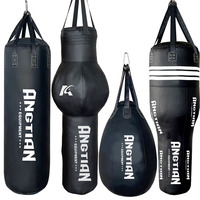 ANGTIAN chine sac de boxe en cuir lourd non rempli sacs de boxe vides sac de boxe Muay Thai pour l'entraînement MMA