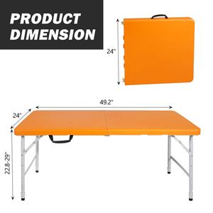 <span class=keywords><strong>Table</strong></span> de salle à manger <span class=keywords><strong>pliante</strong></span> de 4/6/8 pieds avec cadre en fer Design moderne <span class=keywords><strong>Table</strong></span> et chaises légères en plastique orange pour l'extérieur - Product Image 5