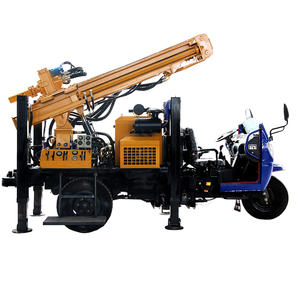 Machine <span class=keywords><strong>de</strong></span> forage d'eau sur roues diesel, foreuse pneumatique <span class=keywords><strong>de</strong></span> puits d'eau <span class=keywords><strong>de</strong></span> 200 m sur remorque - Product Image 1