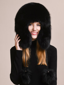 Chapeau Bomber en Fourrure de Renard et de Raton Laveur 100% Naturelle pour <span class=keywords><strong>Homme</strong></span>, Protection des Oreilles, Hiver Épais, Décontracté, Extérieur, Pêche, Ski, Sport, <span class=keywords><strong>avec</strong></span> Pompons - Product Image 2