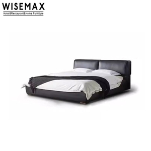 WISEMAX MUEBLES Diseño minimalista marco de la cama del hogar madera de pino maciza microfibra de cuero king size queen size marco de la cama para el dormitorio - Product Image 6