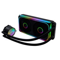 Refroidisseur d'eau AIO Manmu Black 120 mm avec ventilateur RGB, roulement fluide, faible bruit, dissipateur thermique en plastique pour boîtier d'ordinateur de jeu