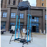 Échafaudage Électrique Pliable en Alliage d'Aluminium à Trois Points, Plateforme Élévatrice Portable 4m-8m pour Hôtels, Entrepôts et Escaliers