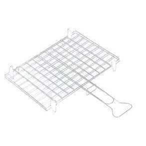 Griglia BBQ in Acciaio Arrotondata 30x40cm per Arrostire Carne, Pesce e Verdure con Carbonella - Product Image 1