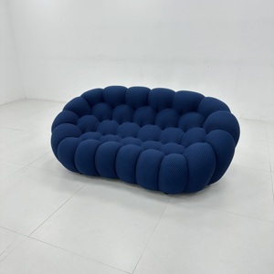 Divano Sezionale di Lusso Personalizzato Blu Navy in Schiuma Sagomata a Rete, Set Divano a Due Posti per Soggiorno Moderno - Product Image 3