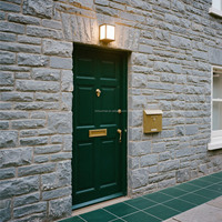 Puerta de Madera Moderna Moldeada de Color Verde Oscuro FULLSUMMER, Puerta de Entrada Principal de Madera, Puertas Interiores y Exteriores