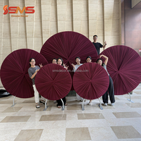 Ensemble de décoration de mariage de luxe SMS, lot de 5 toiles de fond rondes plissées couleur bordeaux, support de toile de fond pour scène de mariage