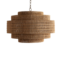 Luminaire suspendu en rotin naturel industriel, abat-jour tissé à la main, éclairage en bambou, lustre