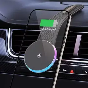 New Arrival Transparent Magnetic Car Wireless Charger For Apple 12/13/14 Outlet Phone Stand 15w Fast Charge