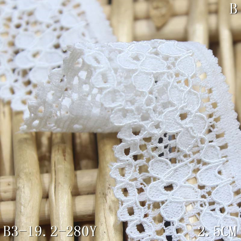 Nastro di pizzo elastico elasticizzato da 1 iarda Larghezza 18 cm Cotone Pizzo bianco Rifiniture cucite in tessuto di pizzo africano nigeriano