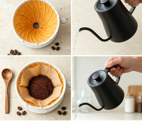 Ensemble de filtre à café V60 en céramique fait main avec glaçure dégradée et tasse à café pour usage domestique