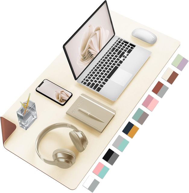 Dual-Sided Embossed Color Layer Leather Waterproof Durable Large Size Office Desk Mouse Pads