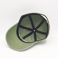 Gorra de Béisbol Personalizada Vintage Bordada de Algodón Lavado para Exteriores, Gorras de Papá Sin Estructura, Gorra de Béisbol Verde Lisa