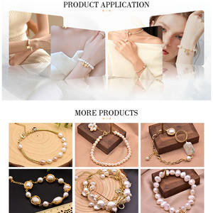 Pulsera de <span class=keywords><strong>Perlas</strong></span> de Estilo Audaz con Cuentas Barrocas Grandes, Bañada en Oro, Diseño Abierto, Pulsera de <span class=keywords><strong>Perlas</strong></span> de Estilo Nicho - Product Image 4