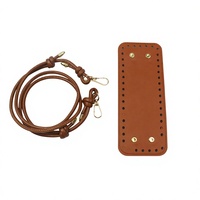 Sangle d'épaule réglable pour sac à main/sac bandoulière/sac travers, accessoire de sac, base de sac en cuir 8 x 20 cm, marron/noir, fermoir à ressort moderne