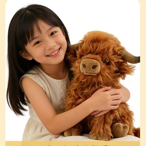 Peluche Vache des Highlands écossaise brodée mignonne en gros, jouet en peluche doux anti-stress, cadeau pour enfants, décoration de la maison, promotion - Product Image 1