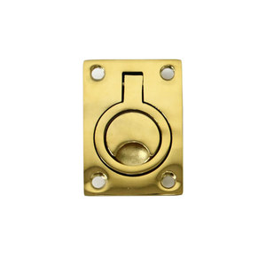 Copper Plated Stainless Steel Square Floor Buckle Marine Hatch Cover Pull Ring <b>Yacht</b> Hardware - Product Image 2