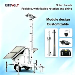 Torre de Iluminación Solar Móvil de Silicio Monocristalino de 3*380W, Mástil Telescópico de 6.5-9M de Altura, 4*100 Luces LED para Jardín - Product Image 5