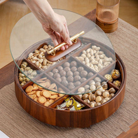 Voedsel Opbergdoos Desktop Candy Organizer Box Houten Droog Fruit Organizer Snack Gedroogd Fruit Doos Lade Met Deksel Voor Feesten Bruiloften