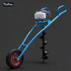 Trivella a Benzina Portatile con Carrello 99cc, Trivella Elettrica per Fori nel Terreno, Scavatrice per Pali Agricoli per Risaie e Terreni Agricoli - Product Image 1
