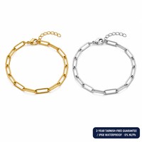 Meilleure Vente 2026 Bracelet Chaîne Trombone Basique en Acier Inoxydable Plaqué Or PVD 18K Étanche pour Femme Bijoux en Gros