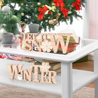 Décoration de bureau flocon de neige de Noël, artisanat en bois pour la maison, décoration de table flocon de neige de Noël