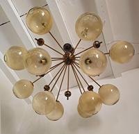 Lustre moderne en forme de boule ronde pour salon, style nordique créatif, boule de verre soufflée à la main, lustres en verre pour salon