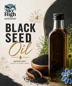 Aceite de Semillas Negras Orgánico de Primera Calidad, Aceite Natural de Nigella Sativa Prensado en Frío, Suplemento Herbal para la Salud y el Bienestar - Product Image 1