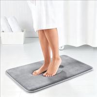 Tapis de bain FIGOO moderne en velours corail, mousse à mémoire de forme, absorbant et antidérapant pour la maison, la salle de bain et la douche