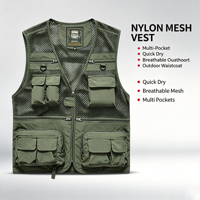 Gilet unisexe multi-poches en maille, séchage rapide, respirant, pour activités de plein air, pêche, photographie, travail, avec support pour logo personnalisé OEM