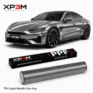 XP3M Liquid Metallic Gun Gray Liquid Metal Gloss TPU Color PPF Car <b>Wrap</b> <b>Vinyl</b> 7.5 Mil Self Healing Anti Scratch Anti Yellowing - Product Image 1