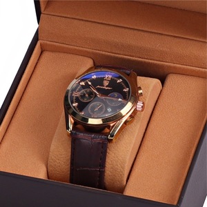 Boîte à montre carrée en PU personnalisée avec couvercle rabattable, emballage et rangement pour bijoux, boîte cadeau - Product Image 1