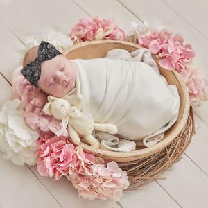 New Arrival Black Paisley Infant Toddler <b>Headbands</b> Newborn Bows 0-6 Months Composed of Plastic Nylon Cotton - Product Image 1