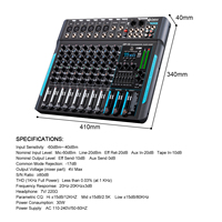 DP-10 Debra Mixer Audio Kabel 10-Kanal Profesional untuk Studio DJ dengan Layar LED, Peredam Kebisingan, Konsol Mini Laris Manis