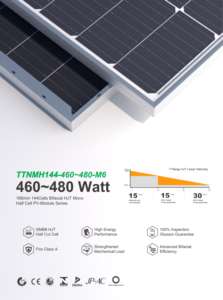 TTNergyソーラーパネルHjt540 w 550w 600w Rec Sunpowerソーラーパネル500wバルクCigsNタイプソーラーセルソーラーパネル450w - Product Image 6