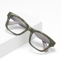 Lunettes de vue rétro carrées anti-lumière bleue en gros, monture TR CP de qualité supérieure pour hommes, plusieurs couleurs, lunettes de mode