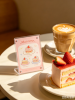 Support de menu en acrylique transparent personnalisé, présentoir de table pour café, restaurant, boulangerie, pâtisserie