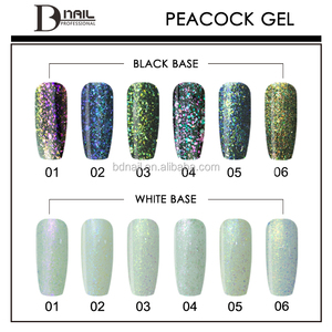 ICE NOVA Peacock Gel Polish Glitter Shimmer Colorful 3D Designer One Step Material de metal magnético orgánico Muestra gratis MOQ bajo - Product Image 6