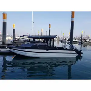 Hầu Hết Saleable Thuyền Thương Hiệu Trung Quốc 25ft Dễ Dàng Craft 7.5M Nhôm Thuyền Đánh Cá Nhôm Pontoon Thuyền Cabin Tàu Tuần Dương Với Walkaround