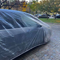 Housse de voiture en plastique transparente pour usage extérieur, imperméable et anti-poussière, tailles S, M, L, XL, jetable, de haute qualité