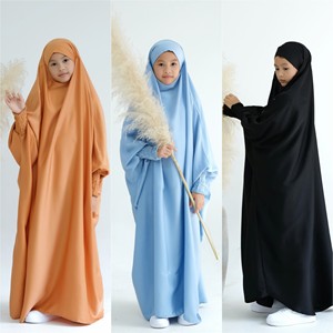 Abaya <span class=keywords><strong>pour</strong></span> enfants Loriya EID, vente flash, 4 tailles, manches élastiques en satin, abaya de prière, <span class=keywords><strong>jilbab</strong></span> <span class=keywords><strong>pour</strong></span> filles, robe musulmane avec hijab - Product Image 2