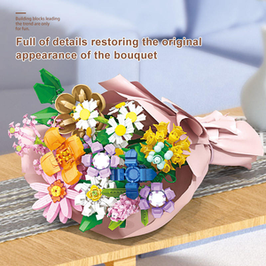 12 cajas creativas Kawaii taza <span class=keywords><strong>de</strong></span> té <span class=keywords><strong>de</strong></span> plástico bloque <span class=keywords><strong>de</strong></span> construcción ramo <span class=keywords><strong>de</strong></span> flores DIY Rosa <span class=keywords><strong>ladrillos</strong></span> DIY <span class=keywords><strong>ladrillos</strong></span> diseño decoración escritorio montaje Juguetes - Product Image 6