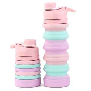 Wholesale Portable Travel Telescopic Folding Silicone Drinkware Large Capacity Outdoor Sports <b>Water</b> <b>Bottle</b> Direct Drinking - Product Image 1