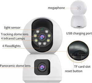 Cámara PTZ WiFi Interior de Doble Lente de 4MP con Visión Nocturna y Rotación Automática de 360° °   <span class=keywords><strong>Seguridad</strong></span> para el Hogar con CMOS, Compatible con Almacenamiento de Datos en Memoria/SD/Nube - Product Image 6
