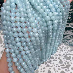 Cuentas Sueltas de <span class=keywords><strong>Aguamarina</strong></span> Natural, <span class=keywords><strong>Accesorios</strong></span> de Joyería, Cuentas de Piedras Semipreciosas, Piedras Redondas para Hacer Pulseras - Product Image 6