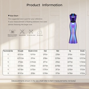 Traje de Discoteca para Niñas, Mono con Lentejuelas, Disfraz de los 70, Pantalones Metálicos Acampanados, Mono sin Mangas para Fiesta, Baile de Jazz, Personalizado para Niños - Product Image 6
